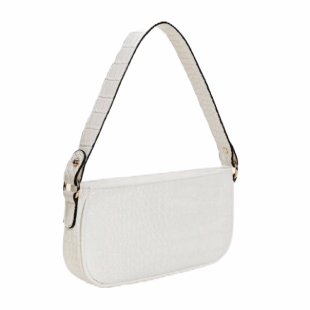 White Croc embossed baguette bag - Picture 5 of 5